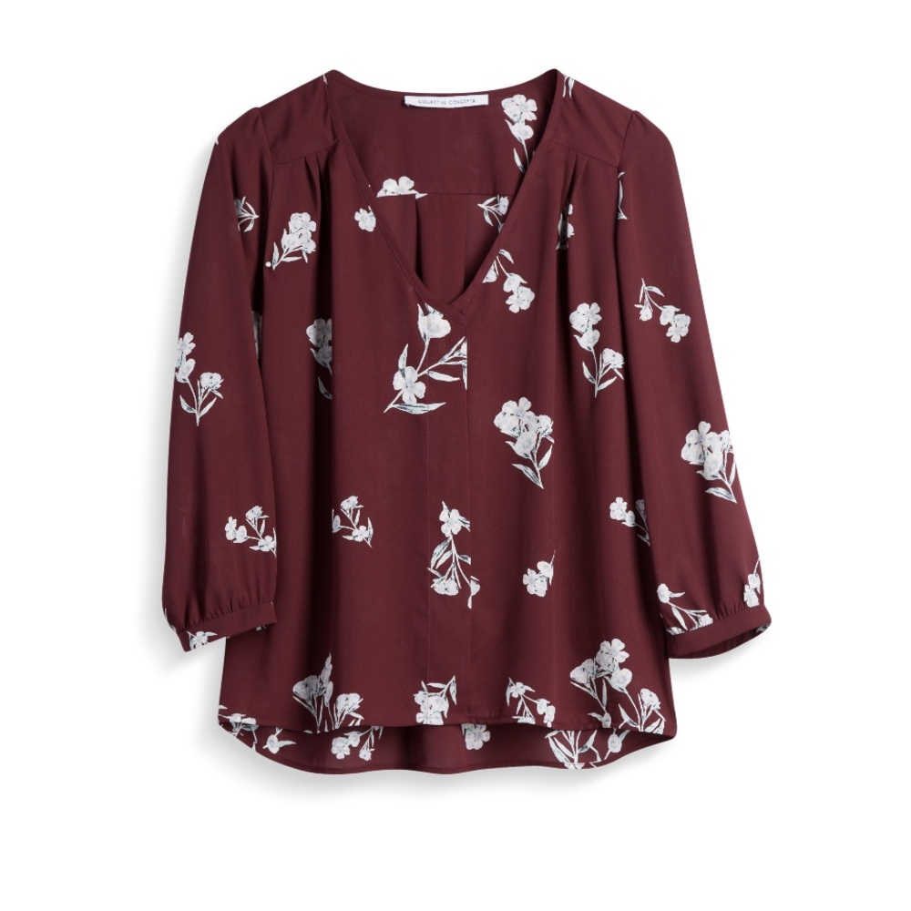 Burgundy floral stitch fix shirt